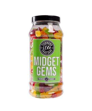 Midget Gems - 725g by Turners Sweet Shop Traditional Retro Gift Jar Classic Original Pick & Mix Sweets Quality Confectionary Fantastic Gifts for Him Her or Them