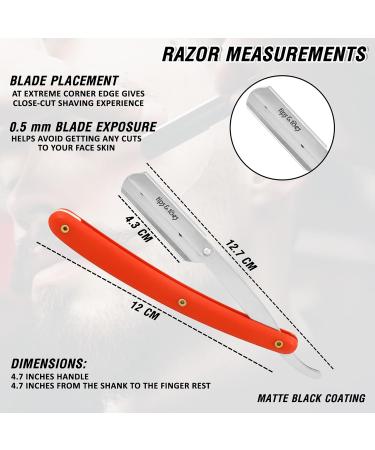 Tips&Toes Professional Straight Razor - Stainless Steel Barber Tool for Beards & Mustaches - Includes Safety Pouch - Ship Worldwide - Buy Online on GoSupps.com