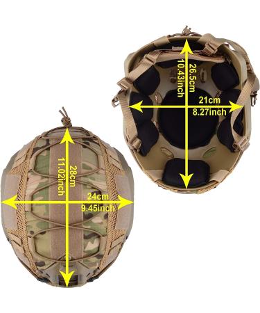 ActionUnion Tactical Airsoft Paintball Fast Helmet with Cover - PJ Type Multicam Multifunctional NVG Mount for Military Sports - Buy Online on GoSupps.com