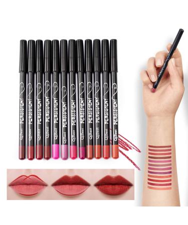 Mimore 12th specialist lip liner pencil set matt smooth lipstift contour shaping matt lip kit long constant waterproof make -up lip liner for women b