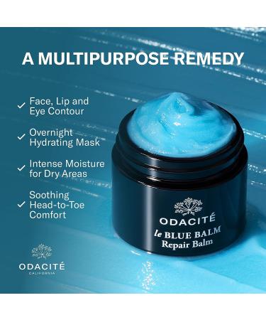 ODACITE Le-Blue Balm Repair Balm - Blue Chamomile & Shea Butter Face Moisturizer for Mature, Dry, or Sensitive Skin - Buy Online on GoSupps.com