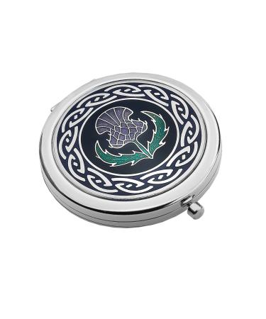Sea Gems Gift Boxed Thistle Silver Plated Compact Mirror 8013