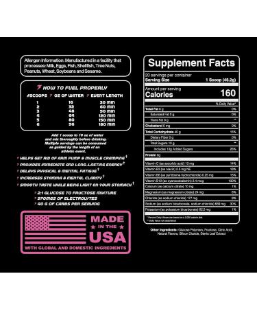 Hydro Power Endurance Fuel | High Carb Vegan Supplement | Maximize Performance & Electrolytes | Gluten-Free Pink Lemonade 20 Servings - Buy Online on GoSupps.com