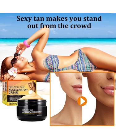 XdealCozyxc 100g Intensive Tanning Gel Tan Enhancer cream with Natural Ingredients Long-Lasting Rapid Shine Brown Tanning Butter for Sun-Beds & Outdoor Sun with glasses - Buy Online on GoSupps.com