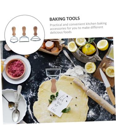 OUNONA 6 Pcs Baking Utensils Frying Wedding Bouquet Accessories Cookie Molds Cast Iron Pan Bunuelos Baking Tools DIY Pasta Maker Donut Dough Pasta Mold Supplies Wood Biscuit Silverx2pcs 11x7.cmx2pcs - Buy Online on GoSupps.com