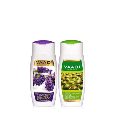 Vaadi Herbals Lavender Shampoo & Olive Conditioner Set - 110ml Each | Natural Hair Care for All Hair Types - Ships Internationally - Buy Online on GoSupps.com