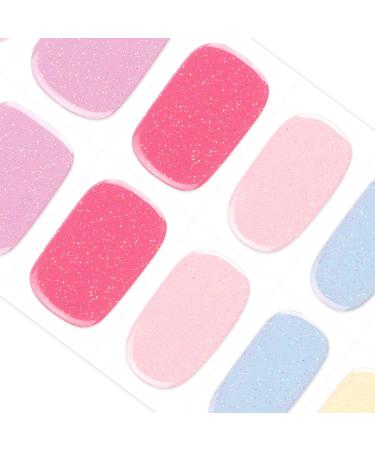 DANNI & TONI 28 Stickers Semi Cured Nail Wraps Soft Self-Adhesive Gel Nail Stickers Salon-Quality Gel Nail Polish Strips(ChromaGlam)