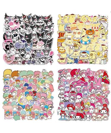 Kawaii, Kuromi, Melody Vinyl Waterproof Sticker 200 PCS for Water Bottle, Skateboard, Scrapbook, Guitar, Adult, Kids Sticker