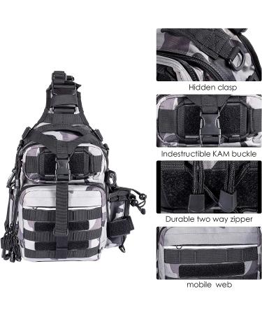 Himal Fishing Tackle Storage Bag | Waterproof Shoulder Backpack with Rod Holder | Outdoor Fishing Gear Bag Digital Camouflage - Buy Online on GoSupps.com