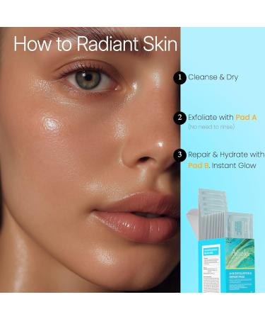A+B Exfoliating & Repair Face Pads 30 Tx - 2-Step Acid Peel Serum Treatment with Glycolic Salicylic Kojic Acid & Retinol Hyaluronic Peptides for Smooth Skin Pore Minimizer Hyperpigmentation 30 Count (Pack of 1) - Buy Online on GoSupps.com