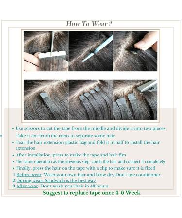 Abbily Tape in Hair Extensions Human Hair Silky Straight Remy 14 Natural Black - 20pcs 40g - Buy Online on GoSupps.com