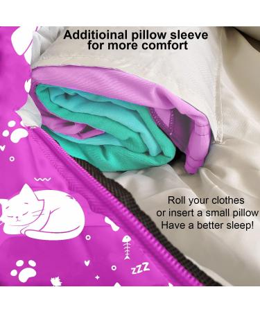 ANJ Outdoors Youth and Kids 32F - 59F Sleeping Bag - Pink Mummy Style Lightweight Bag for Boys and Girls | Indoor/Outdoor Sleeping Bag for Kids up to 4'3 - Buy Online on GoSupps.com