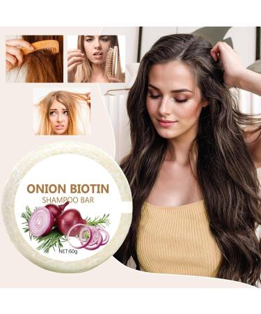  Filvczt Onion Biotin Shampoo Bar 60g Deeply Hydrates and Tames Frizz Onion and Rosemary Shampoo Bar Shampoo Soap For Men & Women. - Buy Online on GoSupps.com