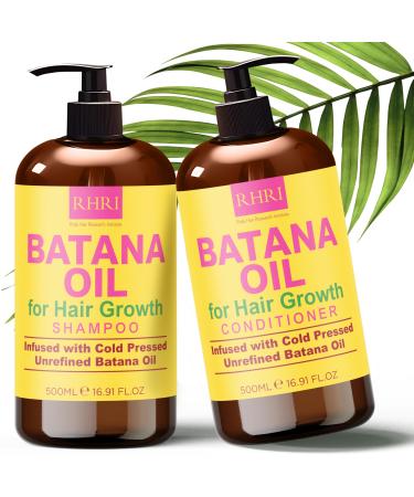 Batana Oil Shampoo and Conditioner Set | Clarifying Hair Growth Treatment for Thinning Hair | Thickening Formula for Men & Women