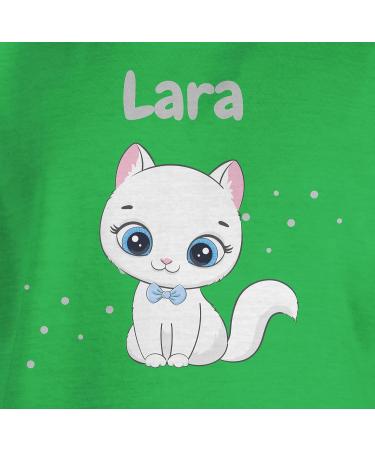 Personalized Cat T-Shirt for Girls - Cute Cat Motif by Shirtracer - Ideal Gift for Cat Lovers - Size 10 Green - Buy Online on GoSupps.com
