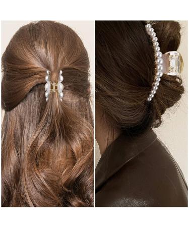 5 Pcs Pearl Hair Clips | Styling Jaw Clips for Thick Hair | Strong Hold Hair Accessories for Women and Girls - Buy Online on GoSupps.com