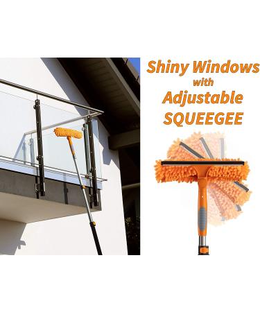 30ft High Reach Duster Kit with Extension Pole - Window Washer, Squeegee, Cobweb & Fan Blade Dusters - Telescopic Cleaning Set for High Ceilings - Buy Online on GoSupps.com