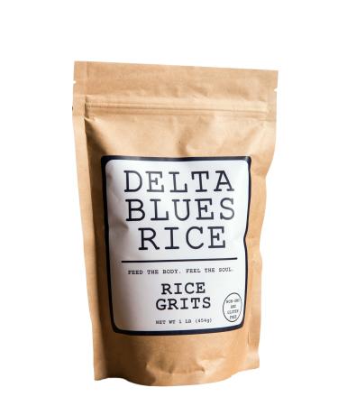 Delta Blues Rice (White Rice Grits, 1 LB) White Rice Grits 1 Pound (Pack of 1)