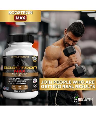 Boostron Max Extra Strength Maca Root Complex Organic Blend 60 Capsules Vegan Gluten Free Sugar Free All Natural Dietary Supplement (1) - Buy Online on GoSupps.com