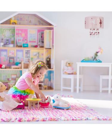 Relaxdays Ballerina Hanging Lamp for Girls - Pink Children's Pendant Light with Star Mobile 30x30x140 cm - Buy Online on GoSupps.com