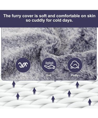 OWOZOI Hand-in Pocket Hot Water Bottle 2L Large Capacity with Soft Furry Cover - Pain Relief and Hand Warmer for Women, Children, and Elderly - Navy - Buy Online on GoSupps.com