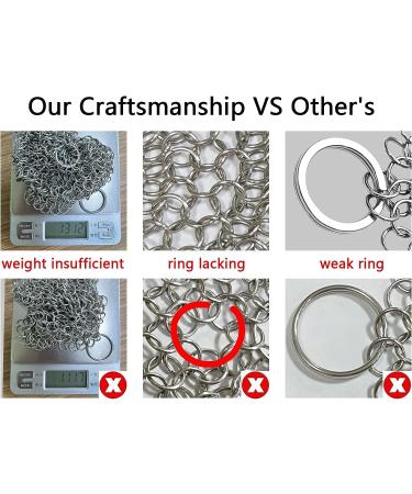 Chain Mail Cast Iron Scrubber 7x7 - Metal Cleaner for Cast Iron Pans, Skillets, Woks, Griddles, and BBQ Grills - Buy Online on GoSupps.com