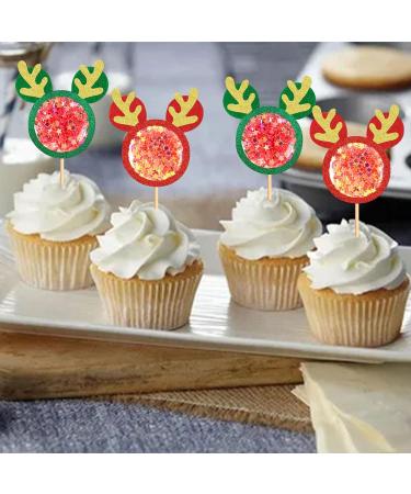 Ercadio 12 Pack Mouse Inspired Christmas Cupcake Toppers Felt Mouse Cupcake Picks Christmas Cupcake Toppes Christmas HolidayTheme Party Cake Decorations Supplies Chirstmas-9 - Buy Online on GoSupps.com