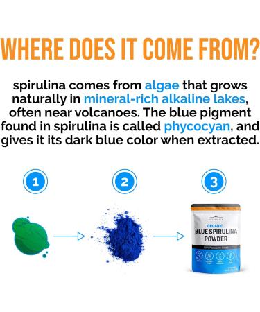 Organic Blue Spirulina Powder - Pure Superfood Algae for Smoothies & Drinks - Non GMO, Gluten-Free, Vegan - USDA Certified - 60 Servings - 1.06 oz (Pack of 2) - Buy Online on GoSupps.com