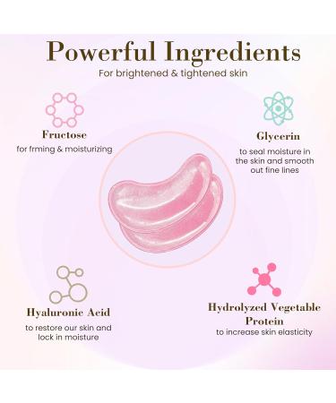 32 Pairs Pink Under Eye Patches - Rose Cooling Hydrating Masks for Dark Circles & Puffiness | Anti-Wrinkle Collagen Eye Pads - Travel Beauty Skincare - Buy Online on GoSupps.com