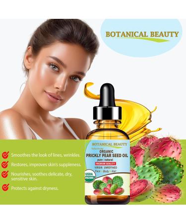 Botanical Beauty Certified Organic Prickly Pear Cactus Seed Oil Pure 100% Natural Undiluted Virgin Unrefined Cold Pressed Carrier Oil for Face Skin Hair Body Nails. Vitamin C 1 Fl Oz - 30 ml - Buy Online on GoSupps.com