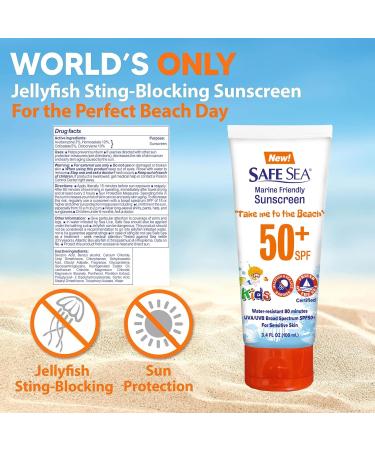 Safe Sea SPF 50+ Sunscreen - Jellyfish & Sea Lice Protection | Water Resistant & Reef-Safe | 3 Pack (3.4 oz each - Buy Online on GoSupps.com