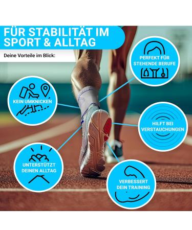 Unisex Adjustable Ankle Bandage - Orthopedic Compression for Weak Ankles & Achilles Tendon - White - Buy Online on GoSupps.com