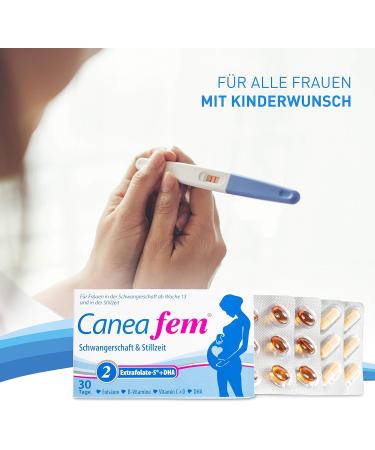 Caneafem 2 + Iodine - Highly Bioavailable Folic Acid for Pregnancy & Breastfeeding | Made in Germany | 30 Days Supply | 60 Capsules - Buy Online on GoSupps.com
