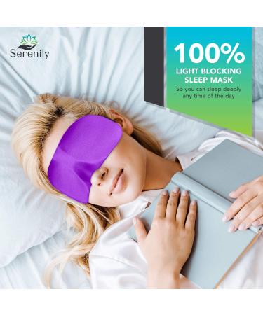 Serenily Super Smooth Sleep Mask - 3 Pack | Lightweight 3D Contoured Eye Mask for Sleeping with Adjustable Strap | Includes Earplugs | Travel Blindfold Mask - Buy Online on GoSupps.com