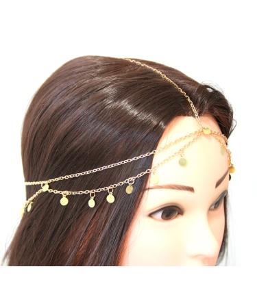 Buy 2Live Forum Hair Jewelry - Turquoise Dripping Oriental Hair Chain Gold Sequin Party Headdress & Drift Chain for Festivals - Buy Online on GoSupps.com