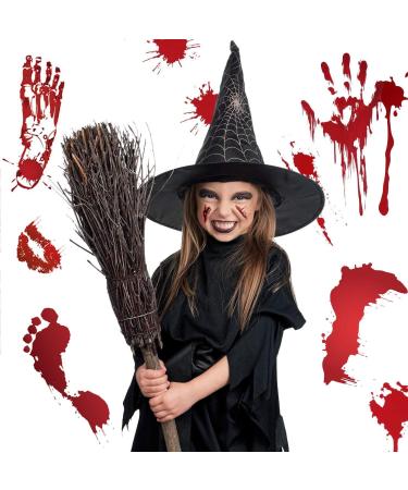 Halloween Stickers Set: Bloody Handprint Footprint Decals, Face Tattoo, Zombie Scar Fake Wound - 144pcs Waterproof Party Decor for Women Men Kids - Buy Online on GoSupps.com