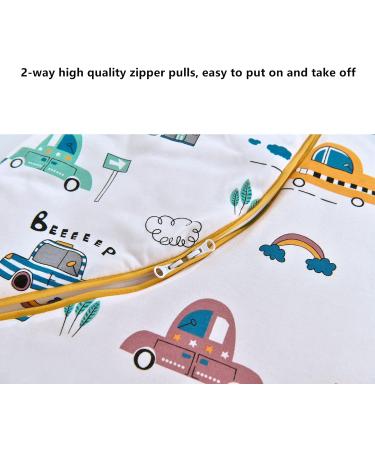 Chilsuessy Baby Sleeping Bag with Detachable Sleeves - 3.5 Tog, 100% Cotton, City Car Design - For Infant Toddler (2-4 Years) - Buy Online on GoSupps.com