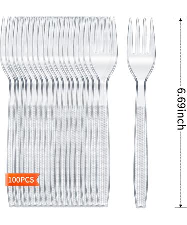 Plastic Forks Ideal for Party Sturdy and Durable BBQ Picnic Home Office and Restaurant Use 100 Pack  - Buy Online on GoSupps.com