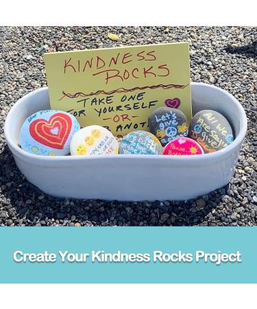 Simetufy 15 Pcs Flat Painting Rocks for Crafts and DIY Projects - Smooth River Rocks for Painting and Kindness Rocks Garden Decoration - Buy Online on GoSupps.com