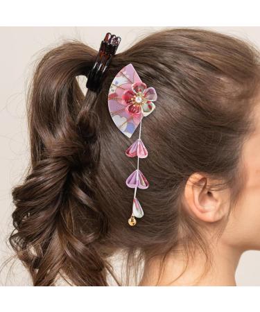 Gadpiparty 1 Pair Hair Jewelry Hair Clips for Girls Japanese Style Barrette Flower Tassel Hairpin Fan Barrettes Hair Accessories for Girls Hair Clips for Thick Hair Bride Decorate Metal Cloth - Buy Online on GoSupps.com