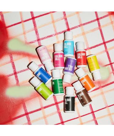 Colour Mill Oil Blend Set Kickstarter Colorants Alimentaires Base d'Huile - Nourriture Dye: Yellow Orange Red Hot Pink Baby Pink Purple Blac Chocolate Forest Lime Sky Blue Royal - Set-12 - Buy Online on GoSupps.com