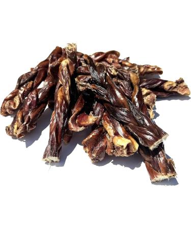 Beef Esophagus - Braided Beef Esophagus Dog CHEW Treats - (6 INCH 10 Pack Approx. 448 Grams) - Single Ingredient Beef Esophagus - 100% Natural - Rich in GLUCOSAMINE and CHONDROITIN 44.8 g (Pack of 10) - Buy Online on GoSupps.com