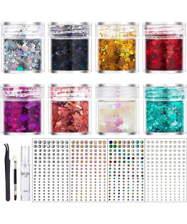  Nevalerra Body Powder Cosmetics - Glitter Makeup Face Glitter | Shiny Body Paint with Gel Glue Brush Regular Nightclub Sparkling Super Flash Shadow Beauty and Gl - Buy Online on GoSupps.com