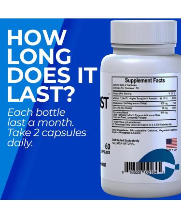 Hallusa Natural Hallprost Ultra 60 Capsules Prostate Supplements for Men Potent Saw Palmetto for Men Pygeum Pumpkin Seeds Prostate Formula - Buy Online on GoSupps.com