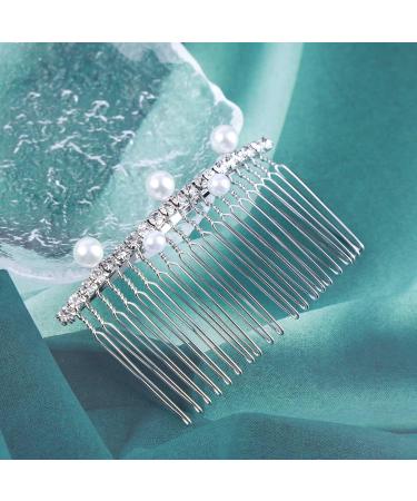 Aneneiceera Bride Wedding Crystal Hair Comb Clip - Silver Rhinestone Bridal Hair Piece - Buy Online on GoSupps.com