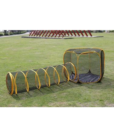 2-in-1 Outdoor Cat and Dog House Tent with Tunnels for Indoor & Outdoor Cats and Dogs Portable Pet Playpen for Rabbits Ferrets Puppy and Small Animals - Buy Online on GoSupps.com