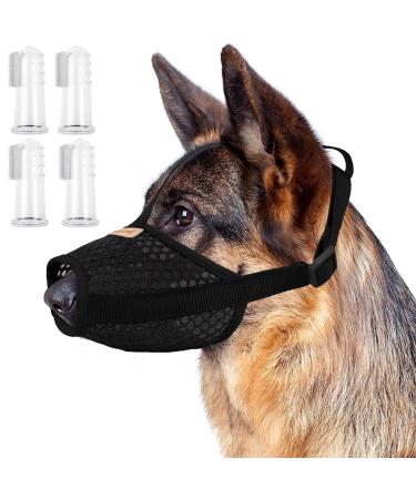 SIMDAO Muzzle for Dogs Protection Muzzle with Adjustable Straps Comfortable & Breathable Prevent Eating Biting and Chewing Allows Panting and Drinking Durable Black Dog Mouth Cover Black XXL