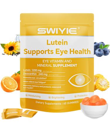 Swiyie Lutein Gummies Eye Vitamin and Mineral Supplement with 20mg Lutein & 4mg Zeaxanthin Gummy Vitamins for Eye Health Support Naturally Flavored 60 Gummies