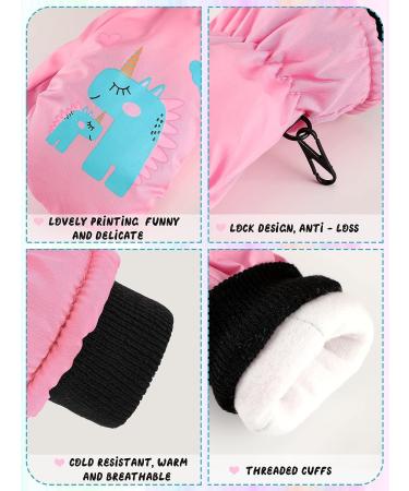3 Pairs Waterproof Warm Lined Snow Mittens for Kids Toddler Boys Girls - Pink, Light Blue, Rose Red - 3-6 Years - Buy Online on GoSupps.com