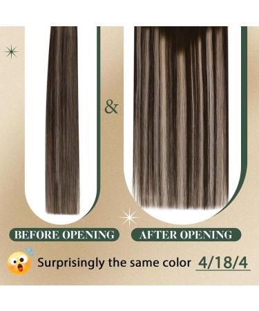UGEAT Microring Extensions | 60cm Real Hair Balayage Brown & Chocolate Ombre | Micro Loop #4/18/4 Extensions - Buy Online on GoSupps.com